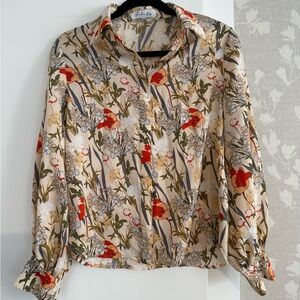 One Fine Day• the gallery collection. Floral Print Blouse in Cream and Red